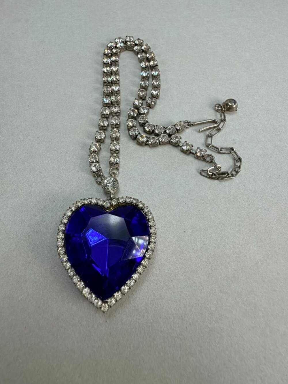 Vintage Eternal Love Titanic Blue Heart Crystal Necklace by RJ Graziano - Picture 7 of 8